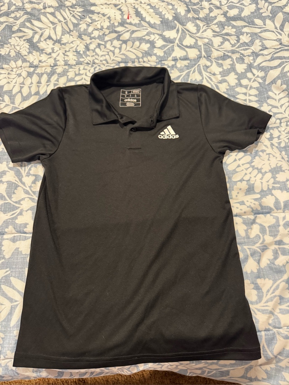Adidas Boys Black Performance Polo Shirt
Size 8